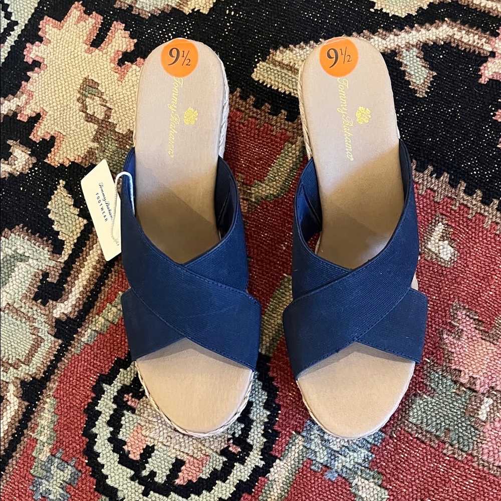 NWT Tommy Bahama Suzette Braided Wedge Espadrille Wedge Slip On Sandals